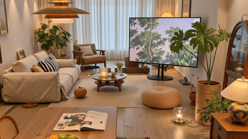 Cây xanh trong ý tưởng thiết kế nội thất phòng khách